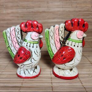 Vintage Rooster Salt and Pepper Shakers Made in Japan Country Farmhouse Cottage